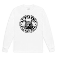 Men's White SOVERENO Long Sleeve T-shirt with a Tiger on the front - Model I Men's White SOVERENO Long Sleeve T-shirt with a Tiger on the front - Model I