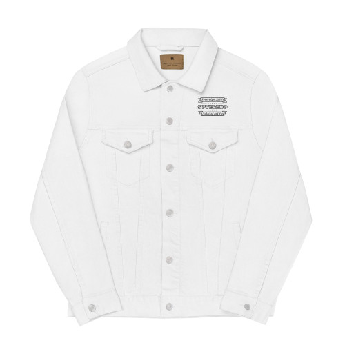 Men's White Denim Jacket Model Classic III